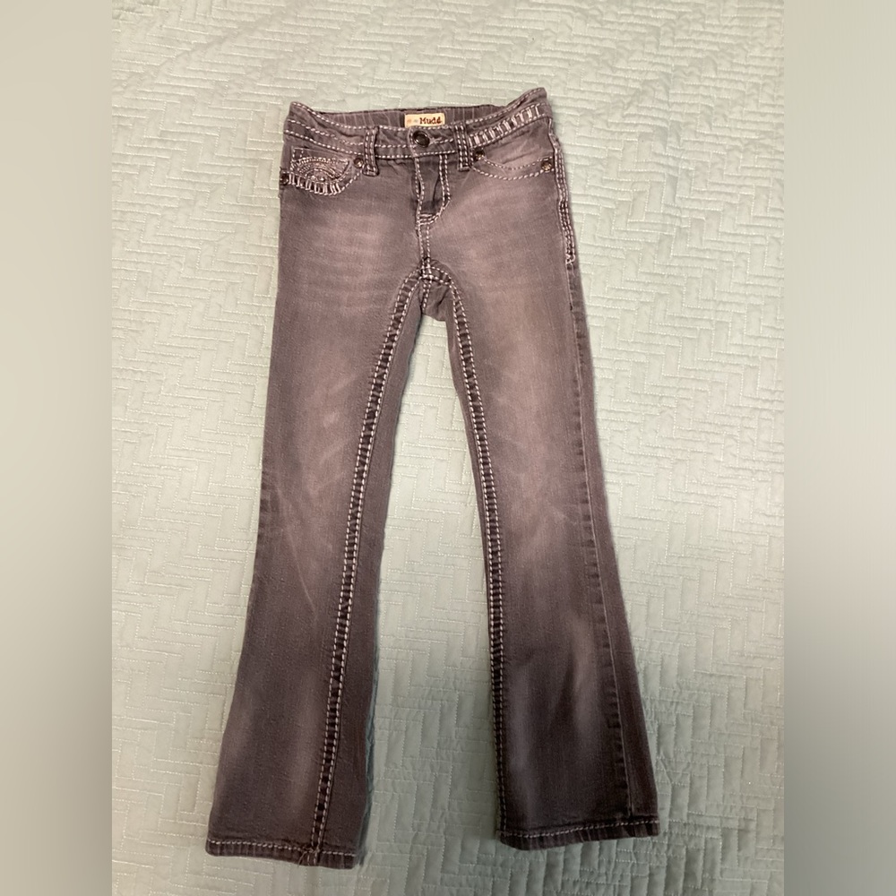 Little Girls Gray Jeans Size 7 Mudd Cowgirl Style Jeans